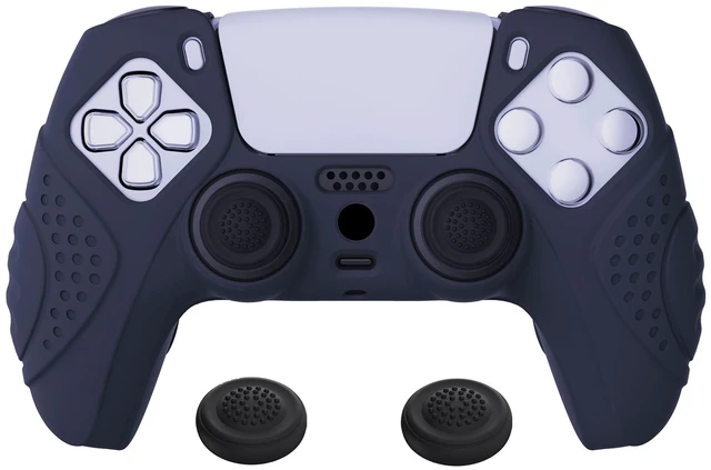 Main image of PlayVital Guardian Edition Midnight Blue Ergonomic Soft Anti-Slip Controller Silicone Case Cover for ps5, Rubber Protector Skins with Black Joystick Caps for ps5 Controller