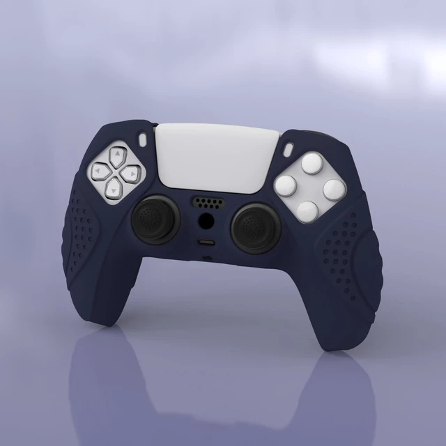 Alt view image 3 of 7 - PlayVital Guardian Edition Midnight Blue Ergonomic Soft Anti-Slip Controller Silicone Case Cover for ps5, Rubber Protector Skins with Black Joystick Caps for ps5 Controller