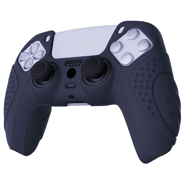 Alt view image 7 of 7 - PlayVital Guardian Edition Midnight Blue Ergonomic Soft Anti-Slip Controller Silicone Case Cover for ps5, Rubber Protector Skins with Black Joystick Caps for ps5 Controller