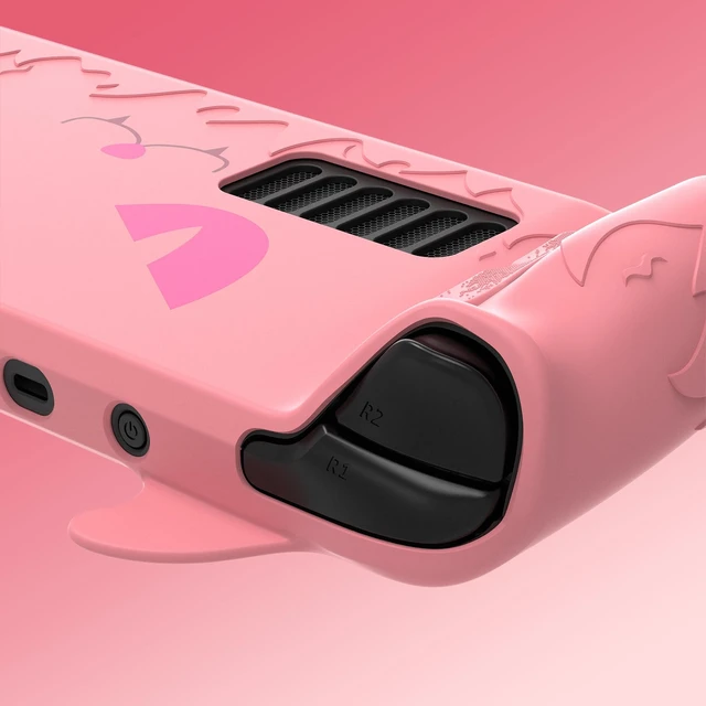 Alt view image 3 of 7 - PlayVital Cute Demon Protective Case for Steam Deck LCD & OLED, Kawaii Anti-Slip Protector for Steam Deck OLED with Thumb Grip Caps & Trackpads Stickers & Back Button Enhancement Set - Pink
