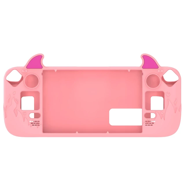 Alt view image 7 of 7 - PlayVital Cute Demon Protective Case for Steam Deck LCD & OLED, Kawaii Anti-Slip Protector for Steam Deck OLED with Thumb Grip Caps & Trackpads Stickers & Back Button Enhancement Set - Pink