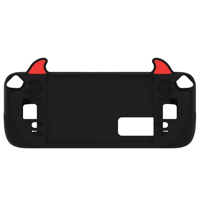 Alt view image 7 of 7 - PlayVital Cute Demon Protective Case for Steam Deck LCD & OLED, Kawaii Anti-Slip Protector for Steam Deck OLED with Thumb Grip Caps & Trackpads Stickers & Back Button Enhancement Set - Black