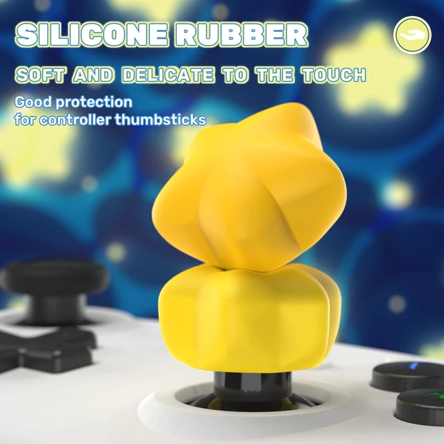 Alt view image 2 of 7 - PlayVital Cute Universal Illuminated LED Thumbstick Grips for ps5, for ps4, Joystick Caps for Xbox Series X/S, for Xbox One, Switch Pro Controllers, Joystick Protection - Stars