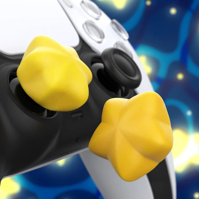 Alt view image 6 of 7 - PlayVital Cute Universal Illuminated LED Thumbstick Grips for ps5, for ps4, Joystick Caps for Xbox Series X/S, for Xbox One, Switch Pro Controllers, Joystick Protection - Stars