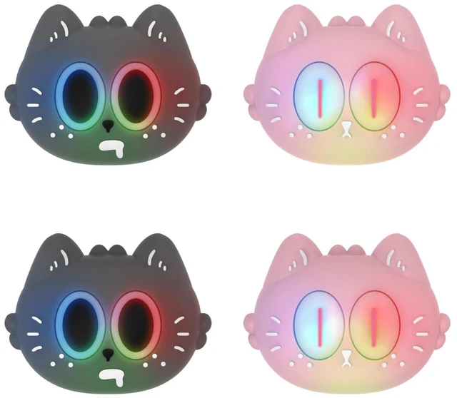 Main image of PlayVital Cute Universal Illuminated LED Thumbstick Grips for ps5, for ps4, Joystick Caps for Xbox Series X|S, for Xbox One, Switch Pro Controllers, Joystick Protection - Moonlight Cat