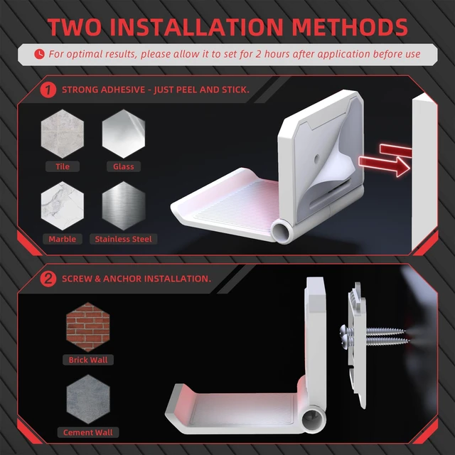 Alt view image 5 of 7 - PlayVital FOLD Controller Holder Wall for ps5 ps4 Xbox Switch 2 Pro Headset, 2 Pack Universal Storage Organizer Gaming Controller Stand Headphone Mount - Foldable Anti-slip Adhesive Removable, White