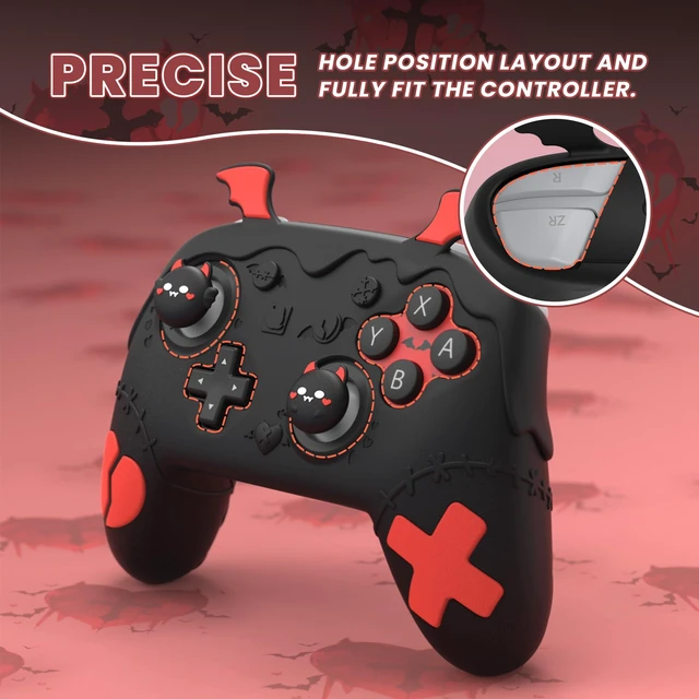 Alt view image 2 of 7 - PlayVital for Nintendo Switch 2 Pro Controller Silicone Cover Gothic Imp Series Cute Protective Skin Case for Switch 2 Pro Controller w/Back Button Caps & Thumb Grip & Sticker, Shockproof - Black