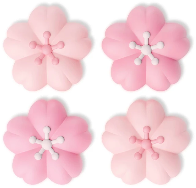 Main image of PlayVital Thumb Grips for Nintendo Switch 2 | Kawaii Silicone Joystick Caps (4-Pack) - Cute Accessories Design Thumbstick Covers - Blush Cherry Blossom Petals