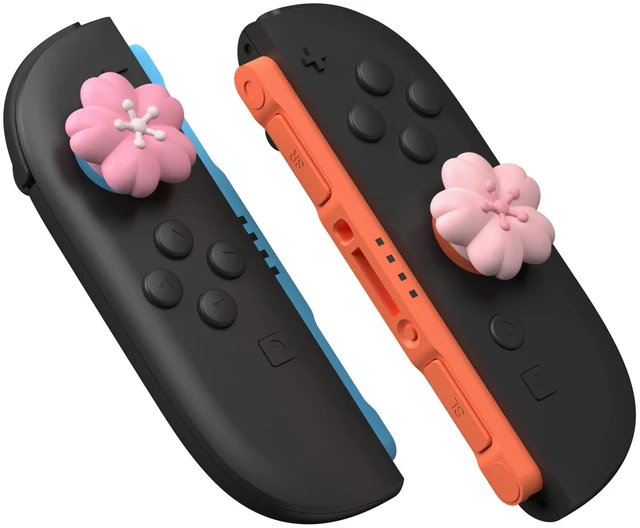 Alt view image 7 of 7 - PlayVital Thumb Grips for Nintendo Switch 2 | Kawaii Silicone Joystick Caps (4-Pack) - Cute Accessories Design Thumbstick Covers - Blush Cherry Blossom Petals