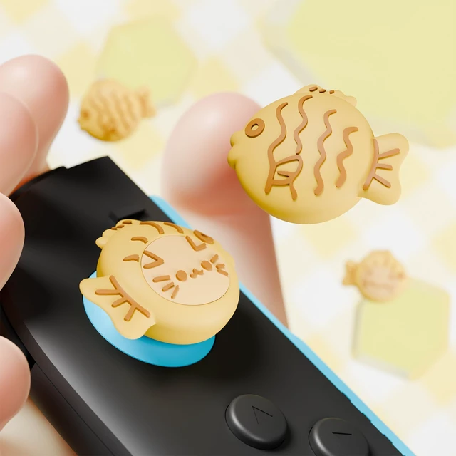 Alt view image 5 of 7 - PlayVital Thumb Grips for Nintendo Switch 2 | Kawaii Silicone Joystick Caps (4-Pack) - Cute Accessories Animal Design Thumbstick Covers for Joycon 2 - Taiyaki Kitten