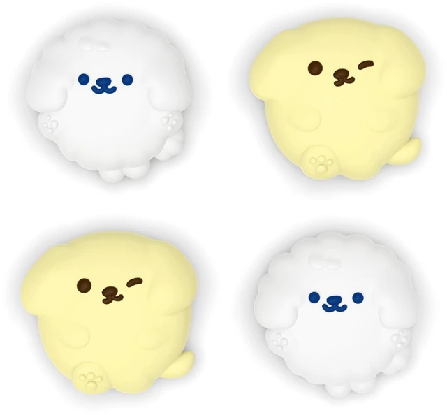 Main image of PlayVital Thumb Grips for Nintendo Switch 2 | Kawaii Silicone Joystick Caps (4-Pack) - Cute Accessories Animal Design Thumbstick Covers for Joycon 2 - Fluffy & Winky Pups