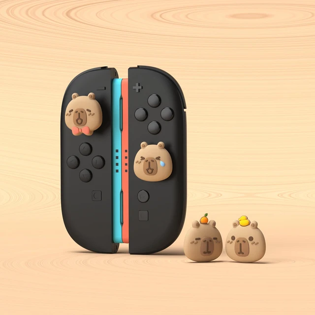 Alt view image 2 of 7 - PlayVital Thumb Grips for Nintendo Switch 2 | Kawaii Silicone Joystick Caps (4-Pack) - Cute Accessories Animal Design Thumbstick Covers for Joycon 2 - Capybara Moods