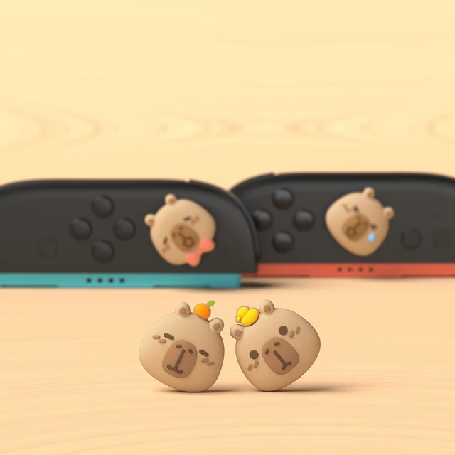 Alt view image 4 of 7 - PlayVital Thumb Grips for Nintendo Switch 2 | Kawaii Silicone Joystick Caps (4-Pack) - Cute Accessories Animal Design Thumbstick Covers for Joycon 2 - Capybara Moods