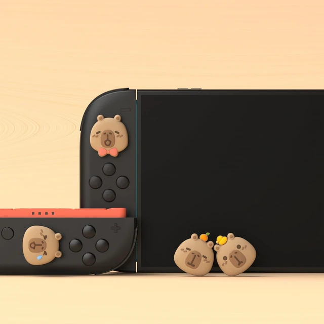 Alt view image 3 of 7 - PlayVital Thumb Grips for Nintendo Switch 2 | Kawaii Silicone Joystick Caps (4-Pack) - Cute Accessories Animal Design Thumbstick Covers for Joycon 2 - Capybara Moods