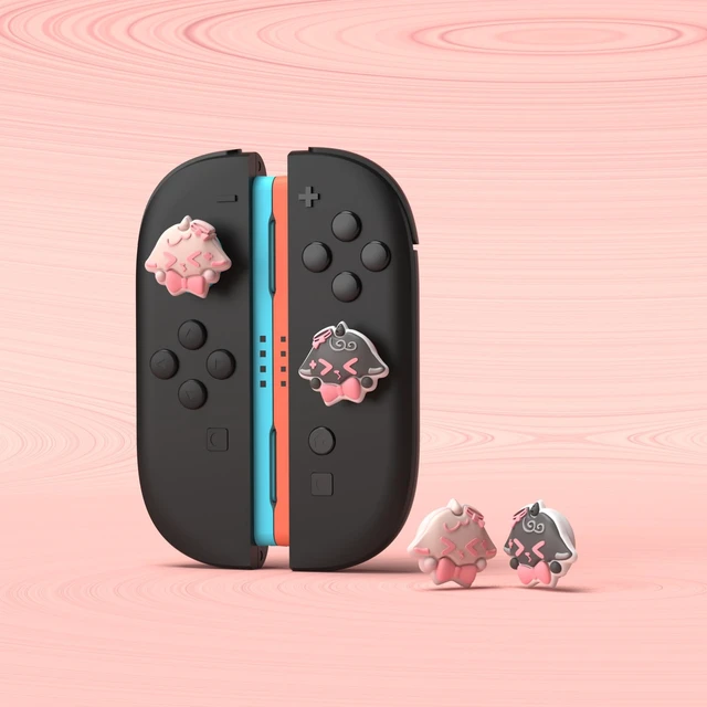 Alt view image 2 of 7 - PlayVital Thumb Grips for Nintendo Switch 2 | Kawaii Silicone Joystick Caps (4-Pack) - Cute Accessories Animal Design Thumbstick Covers for Joycon 2 - Needy Sheep