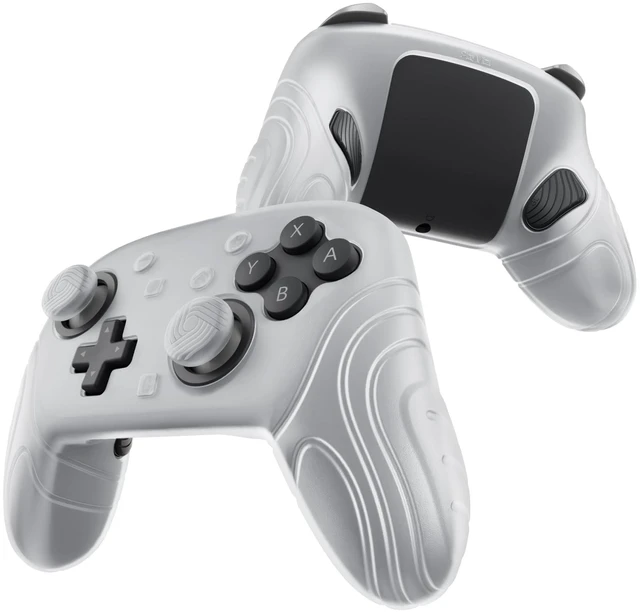 Main image of PlayVital for Nintendo Switch 2 Pro Controller Silicone Cover Samurai Edition Protective Skin Case for Switch 2 Pro Controller with Back Button Caps & Thumb Grips, Shockproof - Clear White