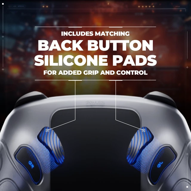 Alt view image 5 of 7 - PlayVital for Nintendo Switch 2 Pro Controller Silicone Cover Samurai Edition Protective Skin Case for Switch 2 Pro Controller with Back Button Caps & Thumb Grips, Shockproof - Clear White