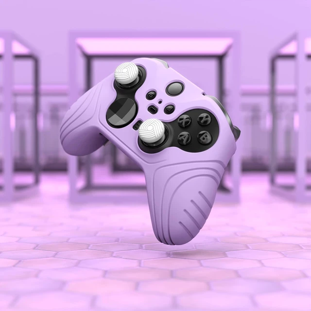 Alt view image 6 of 7 - playvital Samurai Edition Anti Slip Silicone Case Cover for Xbox Elite Wireless Controller Series 2 Core, Ergonomic Soft Rubber Skin Protector for Xbox Elite Series 2 with Thumb Grips - Mauve Purple