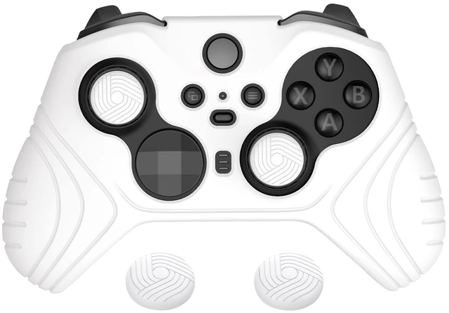 Main image of PlayVital Samurai Edition Anti Slip Silicone Case Cover for Xbox Elite Wireless Controller Series 2 Core, Ergonomic Soft Rubber Skin Protector for Xbox Elite Series 2 with Thumb Grip Caps - White