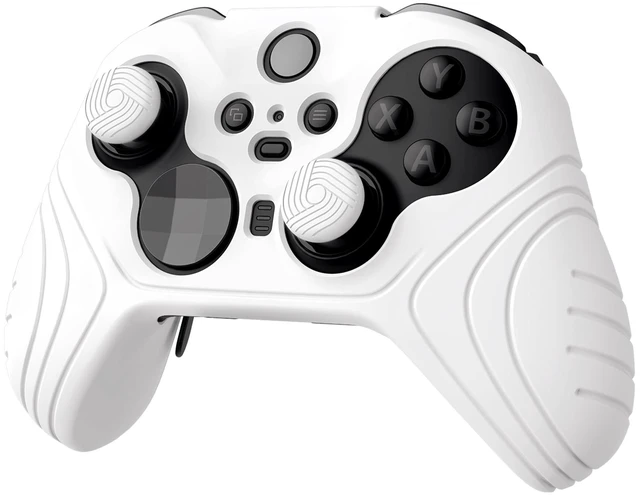 Alt view image 7 of 7 - PlayVital Samurai Edition Anti Slip Silicone Case Cover for Xbox Elite Wireless Controller Series 2 Core, Ergonomic Soft Rubber Skin Protector for Xbox Elite Series 2 with Thumb Grip Caps - White
