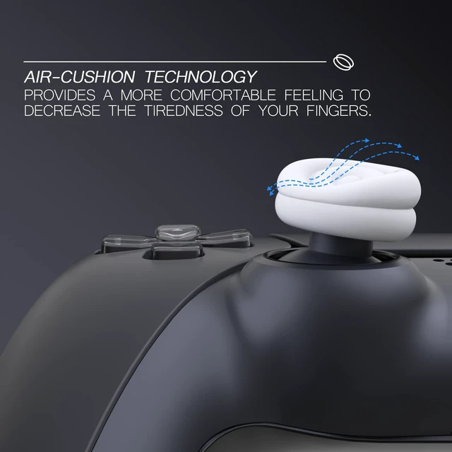 Alt view image 2 of 7 - PlayVital Thumbs Cushion Caps Thumb Grips for ps5, for ps4, Thumbstick Grip Cover for Xbox Series X/S, Thumb Grip Caps for Xbox One, Elite Series 2, for Switch Pro Controller - White