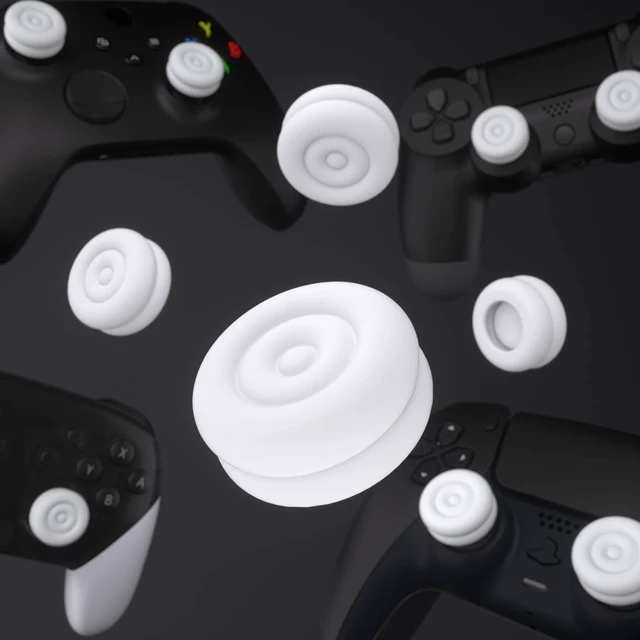 Alt view image 5 of 7 - PlayVital Thumbs Cushion Caps Thumb Grips for ps5, for ps4, Thumbstick Grip Cover for Xbox Series X/S, Thumb Grip Caps for Xbox One, Elite Series 2, for Switch Pro Controller - White