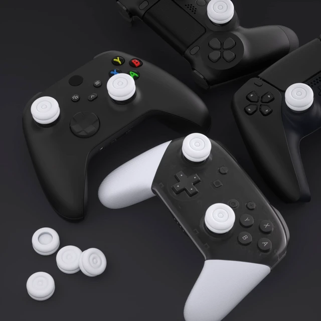 Alt view image 6 of 7 - PlayVital Thumbs Cushion Caps Thumb Grips for ps5, for ps4, Thumbstick Grip Cover for Xbox Series X/S, Thumb Grip Caps for Xbox One, Elite Series 2, for Switch Pro Controller - White