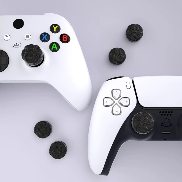 Alt view image 7 of 7 - PlayVital Thumbs Cushion Caps Thumb Grips for ps5/4, Thumbstick Grip Cover for Xbox Series X/S, Thumb Grip Caps for Xbox One, Elite Series 2, for Switch Pro Controller - Raindrop Texture Design Black
