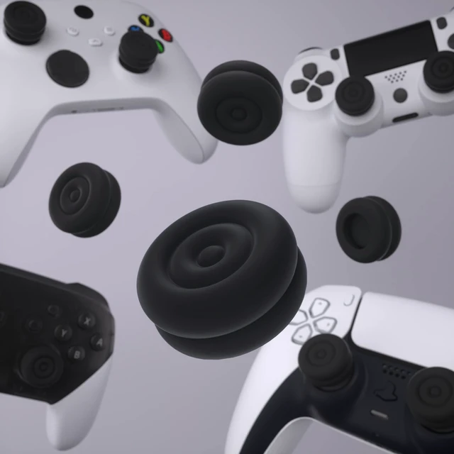 Alt view image 5 of 7 - PlayVital Thumbs Cushion Caps Thumb Grips for ps5, for ps4, Thumbstick Grip Cover for Xbox Series X/S, Thumb Grip Caps for Xbox One, Elite Series 2, for Switch Pro Controller - Black