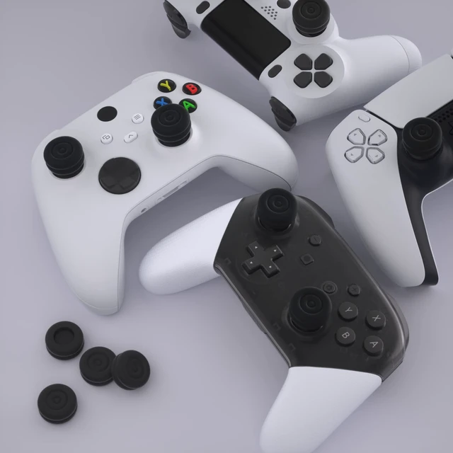 Alt view image 6 of 7 - PlayVital Thumbs Cushion Caps Thumb Grips for ps5, for ps4, Thumbstick Grip Cover for Xbox Series X/S, Thumb Grip Caps for Xbox One, Elite Series 2, for Switch Pro Controller - Black