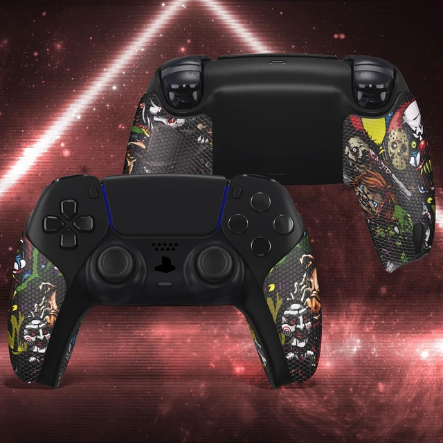 Alt view image 5 of 7 - PlayVital Anti-Skid Sweat-Absorbent Controller Grip for ps5, Professional Textured Soft Rubber Pads Handle Grips for ps5 Controller - Scary Party