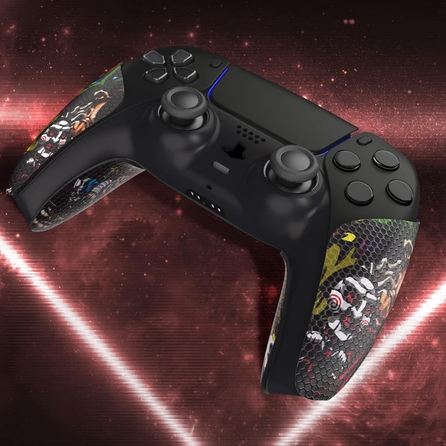 Alt view image 6 of 7 - PlayVital Anti-Skid Sweat-Absorbent Controller Grip for ps5, Professional Textured Soft Rubber Pads Handle Grips for ps5 Controller - Scary Party