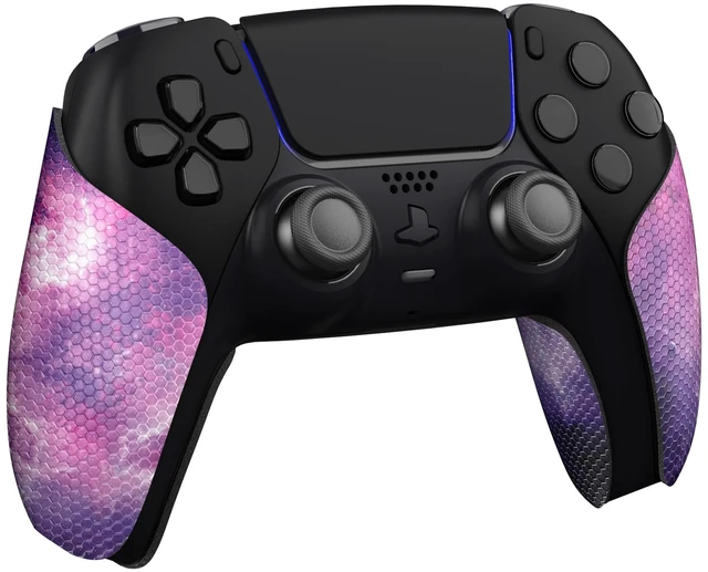 Alt view image 3 of 7 - PlayVital Anti-Skid Sweat-Absorbent Controller Grip for ps5, Professional Textured Soft Rubber Pads Handle Grips for ps5 Controller - Nebula Galaxy