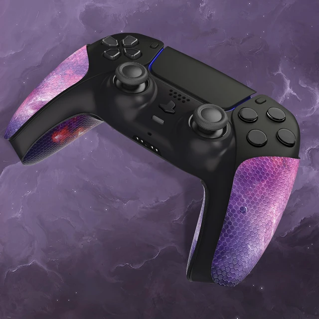 Alt view image 6 of 7 - PlayVital Anti-Skid Sweat-Absorbent Controller Grip for ps5, Professional Textured Soft Rubber Pads Handle Grips for ps5 Controller - Nebula Galaxy