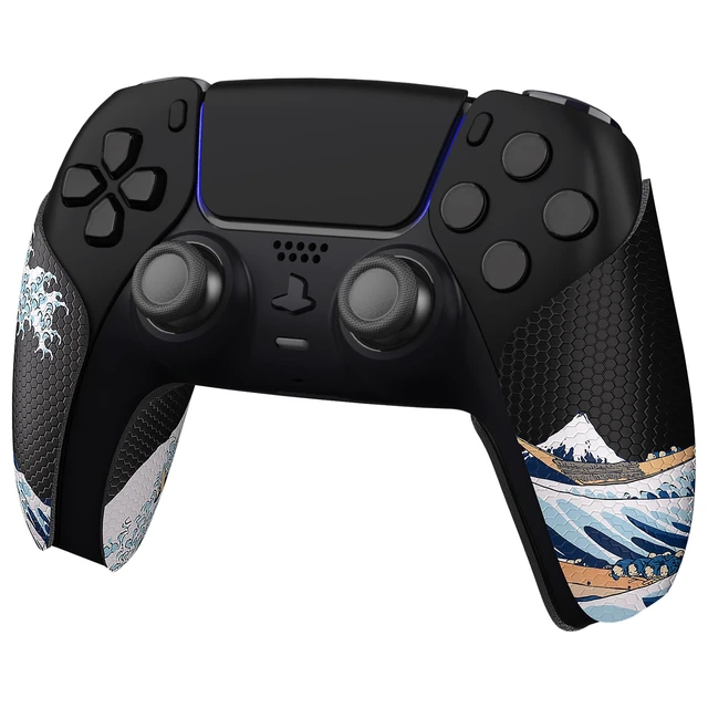 Alt view image 4 of 7 - PlayVital Anti-Skid Sweat-Absorbent Controller Grip for ps5 Controller, Professional Textured Soft Rubber Pads Handle Grips for ps5 Control - The Great Wave Off Kanagawa