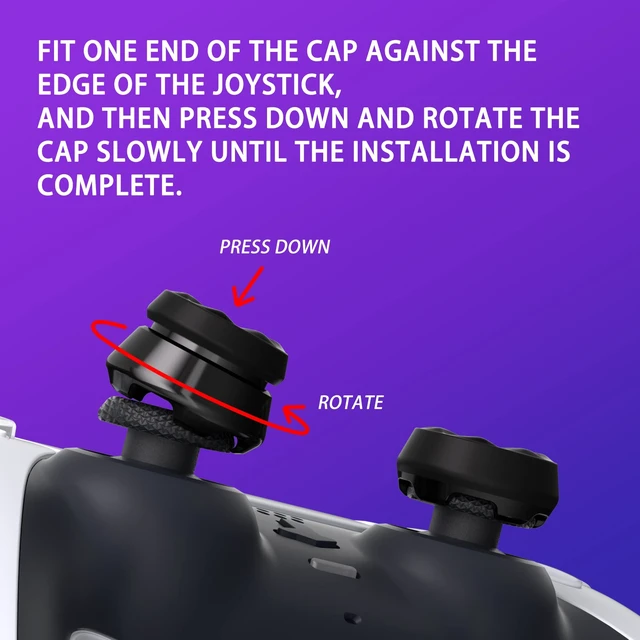 Alt view image 6 of 7 - PlayVital FPS Thumbstick Extenders for PS5 Controller, 2 High + 2 Mid Concave Thumb Grips, Thumbs Pro Hurricane Joystick Caps for FPS Games - Black