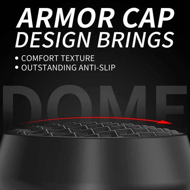 Alt view image 3 of 7 - PlayVital Thumbs Pro ARMOR Thumbstick Extender for ps5 Controller, Joystick Caps Grip for ps5 Controller - 2 High Raise and 2 Mid Raise Dome - Black