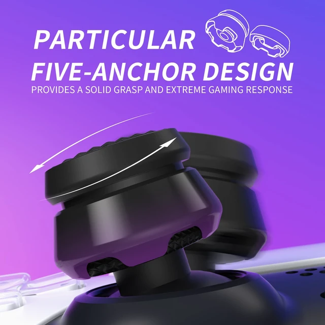 Alt view image 5 of 7 - PlayVital Thumbs Pro ARMOR Thumbstick Extender for ps5 Controller, Joystick Caps Grip for ps5 Controller - 2 High Raise and 2 Mid Raise Dome - Black