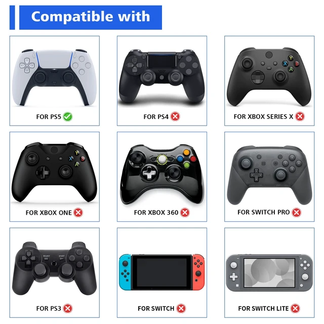 Alt view image 7 of 7 - PlayVital FPS Thumbstick Extenders for PS5 Controller, 2 High + 2 Mid Concave Thumb Grips, Thumbs Pro Hurricane Joystick Caps for FPS Games - Black