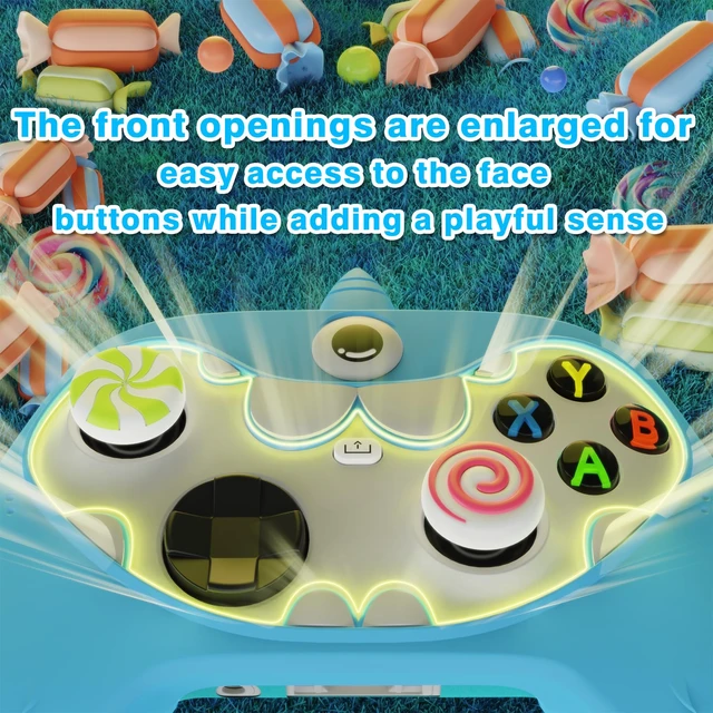 Alt view image 4 of 7 - PlayVital MonoEye Monster Controller Skin for Xbox Series X/S - Cute Anti-Slip Silicone Cover Case with 4 Candy Thumb Grip Caps & Stickers, Full Protection Set, Blue
