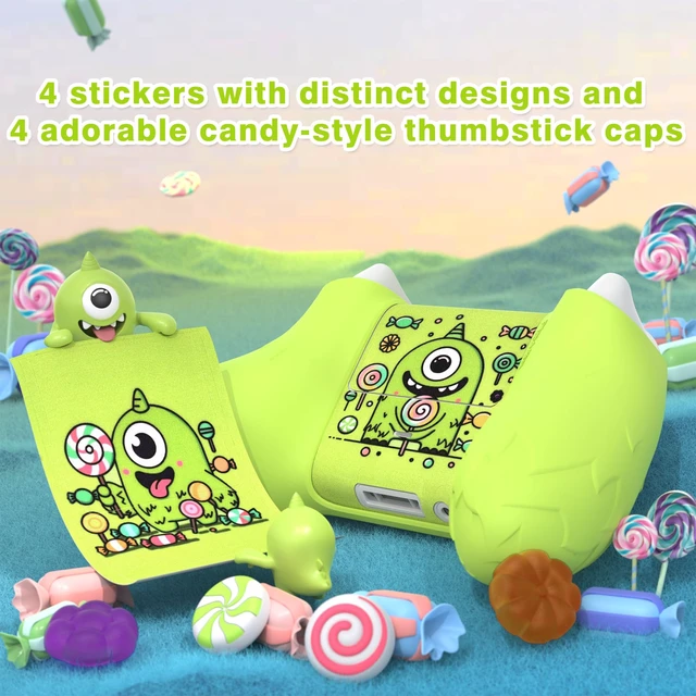 Alt view image 6 of 7 - PlayVital MonoEye Monster Controller Skin for Xbox Series X/S - Cute Anti-Slip Silicone Cover Case with 4 Candy Thumb Grip Caps & Stickers, Full Protection Set, Green