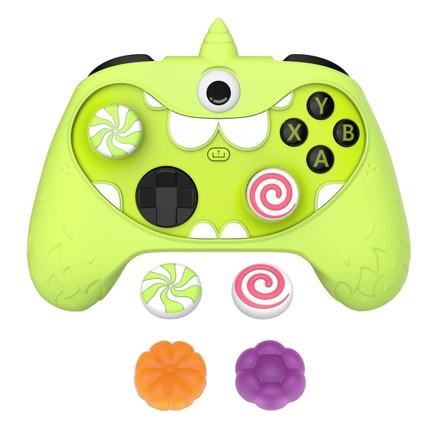 Alt view image 7 of 7 - PlayVital MonoEye Monster Controller Skin for Xbox Series X/S - Cute Anti-Slip Silicone Cover Case with 4 Candy Thumb Grip Caps & Stickers, Full Protection Set, Green