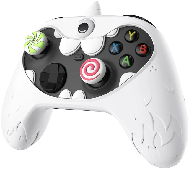 Main image of PlayVital MonoEye Monster Controller Skin for Xbox Series X/S - Cute Anti-Slip Silicone Cover Case with 4 Candy Thumb Grip Caps & Stickers, Full Protection Set, White
