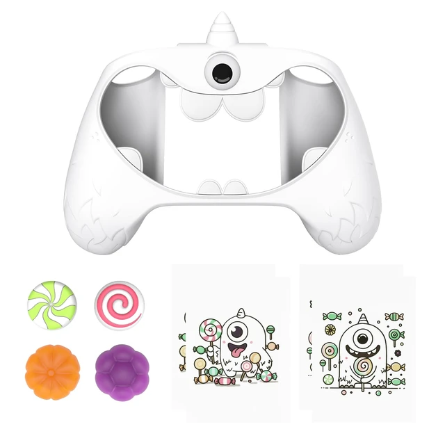 Alt view image 2 of 7 - PlayVital MonoEye Monster Controller Skin for Xbox Series X/S - Cute Anti-Slip Silicone Cover Case with 4 Candy Thumb Grip Caps & Stickers, Full Protection Set, White