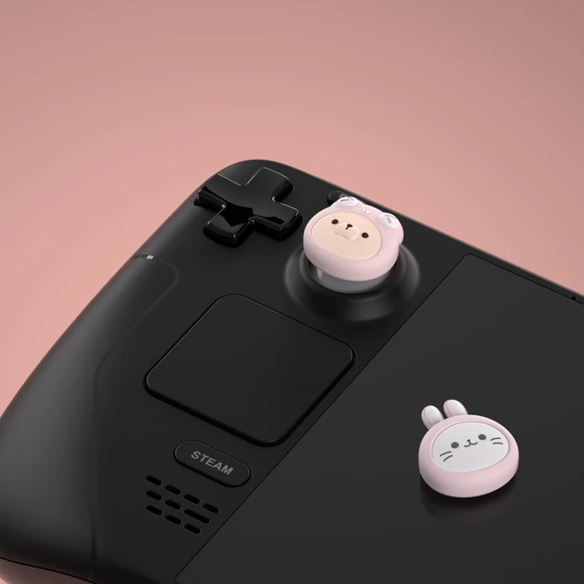 Alt view image 4 of 7 - PlayVital Thumb Grip Caps for Steam Deck LCD, Silicone Thumbsticks Grips Joystick Caps for Steam Deck OLED - Cosplaying Kitten & Puppy