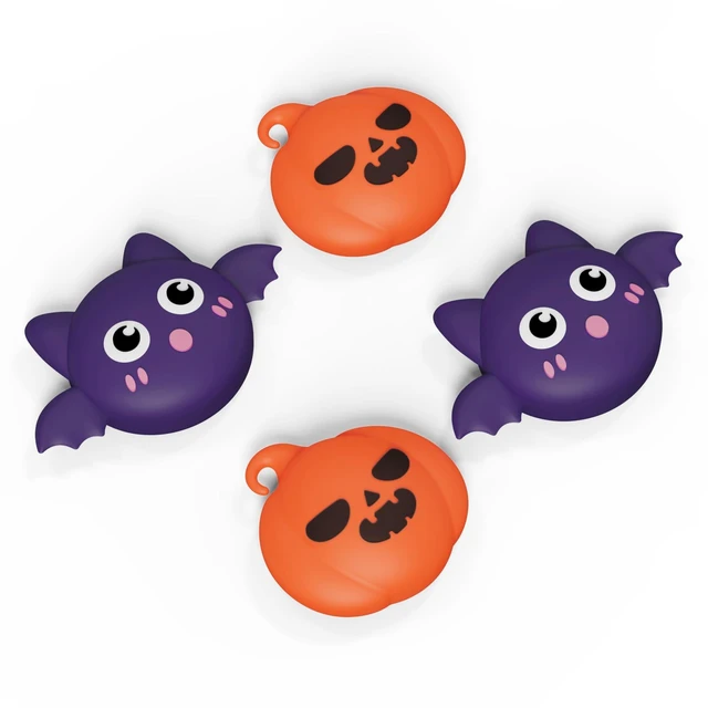 Main image of PlayVital Thumb Grip Caps for Steam Deck LCD, Silicone Thumbsticks Grips Joystick Caps for Steam Deck OLED - Halloween Pumpkin Bat