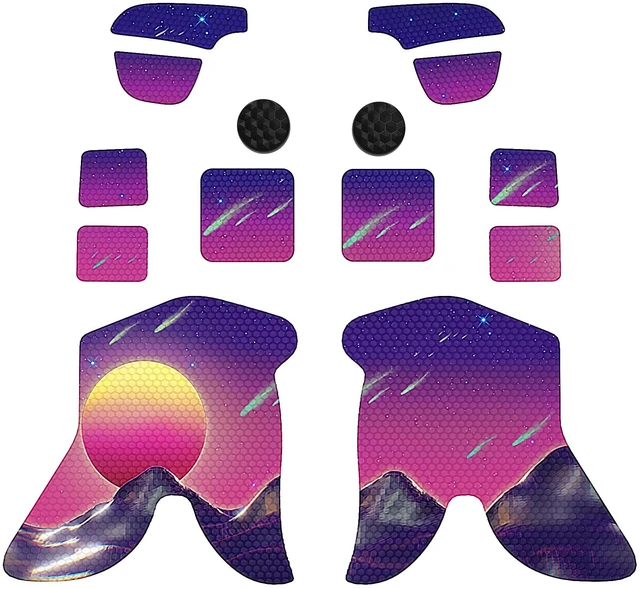 Alt view image 2 of 6 - PlayVital Professional Textured Soft Rubber Pads Handle Grips for Steam Deck LCD & OLED, Trackpads Skin Grip Enhancement Back Button Protective Stickers Set with Thumb Grip Caps - The Cyber Moon