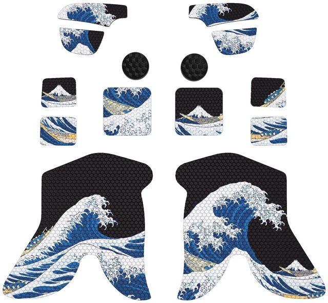 Alt view image 2 of 7 - PlayVital Professional Textured Soft Rubber Pads Handle Grips for Steam Deck LCD & OLED, Trackpads Skin Grip Enhancement Back Button Protective Stickers Set with Thumb Grip Caps - The Great Wave