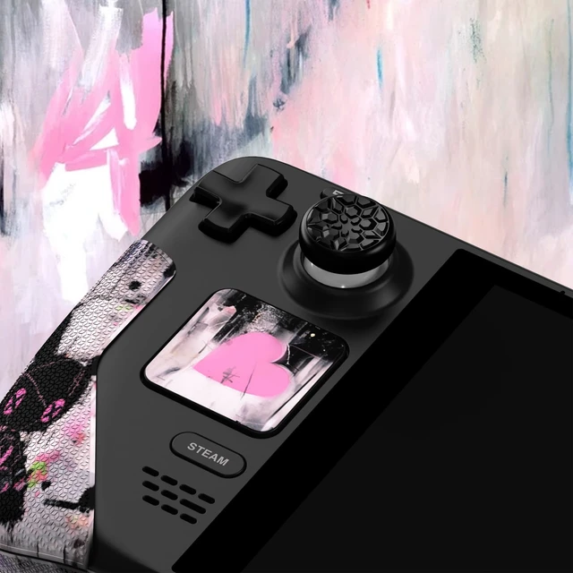 Alt view image 4 of 7 - PlayVital Premium Split Handle Grips for Steam Deck LCD & OLED - Soft Rubber Pads, Trackpads Skin, Trigger Back Button With Thumb Grips - Hexagonal Diamond Textured Lovely Punky Bunny