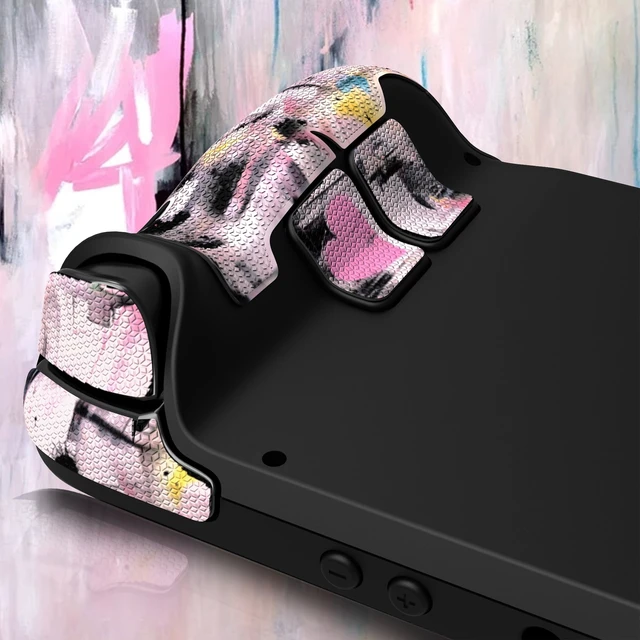 Alt view image 5 of 7 - PlayVital Premium Split Handle Grips for Steam Deck LCD & OLED - Soft Rubber Pads, Trackpads Skin, Trigger Back Button With Thumb Grips - Hexagonal Diamond Textured Lovely Punky Bunny